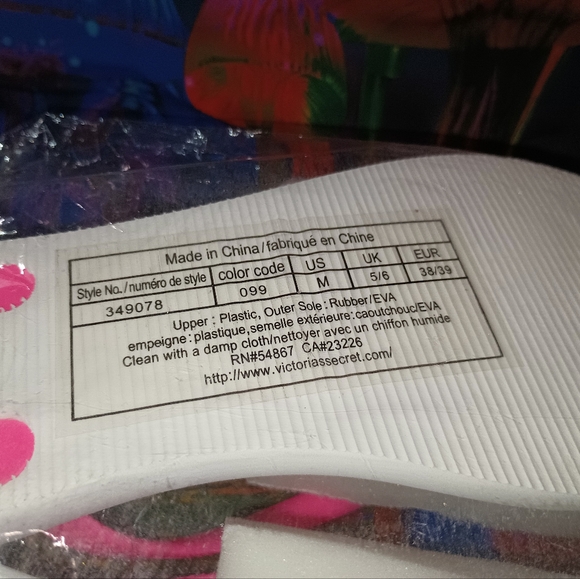 Victoria's Secret maima st barts Hawaii pink white stripe bag w flip flops - Picture 4 of 8